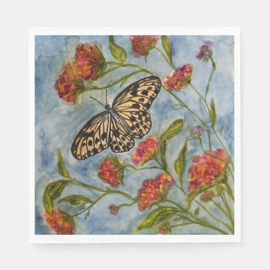 Serviette En Papier Girls Sweet Butterfly Birthday Napkins (Devant)