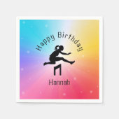 Serviette En Papier Girls Track & Field Rainbow Stars (Devant)