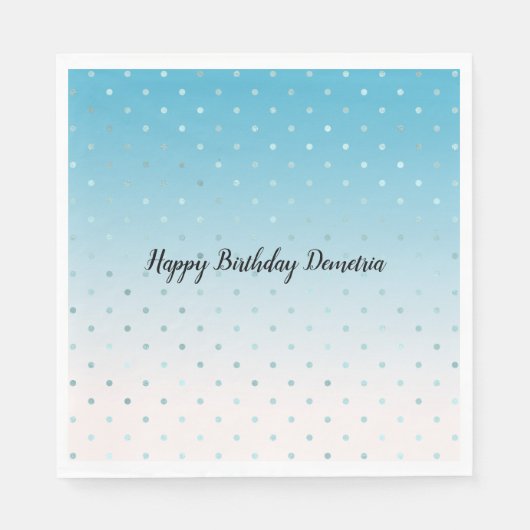 Serviette En Papier Girly Aqua Glam Dots (Devant)