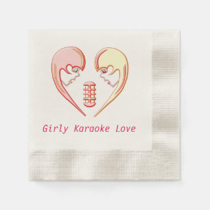 Serviette En Papier Girly BFF Karaoke Love Heart