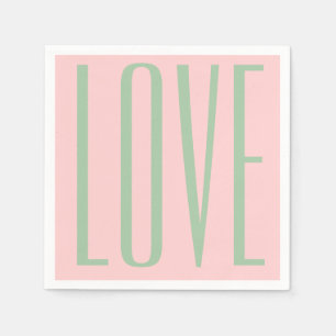Serviette En Papier girly chic valentine's day LOVE blush rose