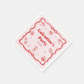 Serviette En Papier Girly Red Coquette Galentine's Party (Coin)