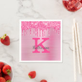 Serviette En Papier Girly Rose Parties scintillant Drivers Chic Glam M (En situation)