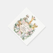 Serviette En Papier Girly Safari Animaux sauvages Jungle Anniversaire  (Coin)