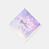 Serviette En Papier Girly Sparkly Unicorn Rainbow Hearts Monogramme (Coin)