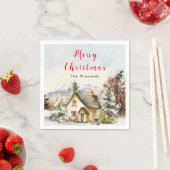 Serviette En Papier Gîte de vacances d'hiver Joyeux Noël (En situation)