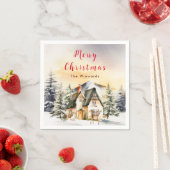 Serviette En Papier Gîte de vacances d'hiver Joyeux Noël (En situation)
