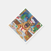 Serviette En Papier Gîtes bergers allemands : Noël festif (Coin)