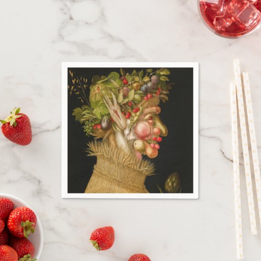 Serviette En Papier Giuseppe Arcimboldo - Été (En situation)