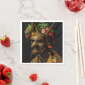 Serviette En Papier Giuseppe Arcimboldo - Quatre saisons en une tête (En situation)