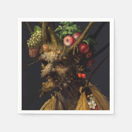 Serviette En Papier Giuseppe Arcimboldo - Quatre saisons en une tête (Devant)