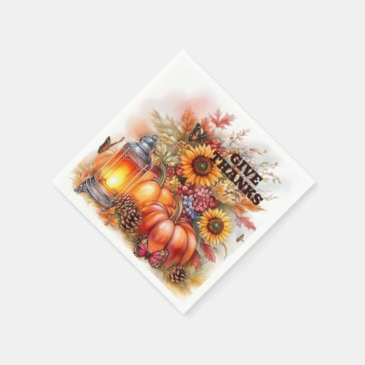 Serviette En Papier Give Thanks – Lantern Glow  (Coin)