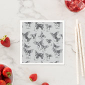 Serviette En Papier Gizmo | Motif noir et blanc (En situation)