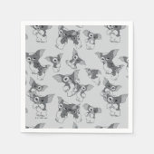 Serviette En Papier Gizmo | Motif noir et blanc (Devant)