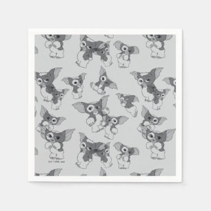 Serviette En Papier Gizmo   Motif noir et blanc