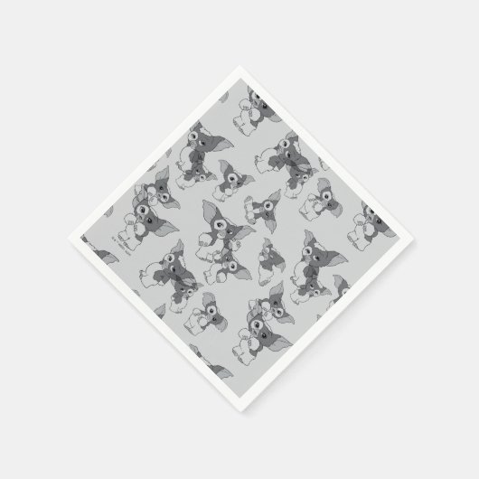 Serviette En Papier Gizmo | Motif noir et blanc (Coin)