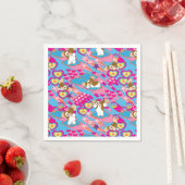 Serviette En Papier Gizmo | Pink Peace & Love Motif (En situation)