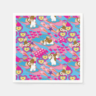 Serviette En Papier Gizmo   Pink Peace & Love Motif