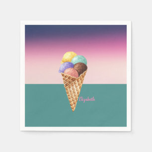 Serviette En Papier Glace aquarelle colorée cool