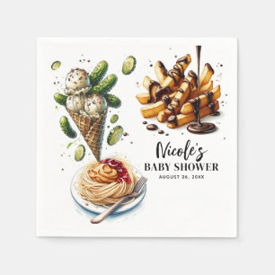 Serviette En Papier Glace et cornichons Envies étranges Baby Shower