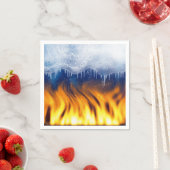 Serviette En Papier Glace et flamme (En situation)