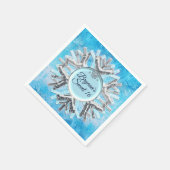 Serviette En Papier Glace hiver Wonderland Silver Snowflake (Coin)
