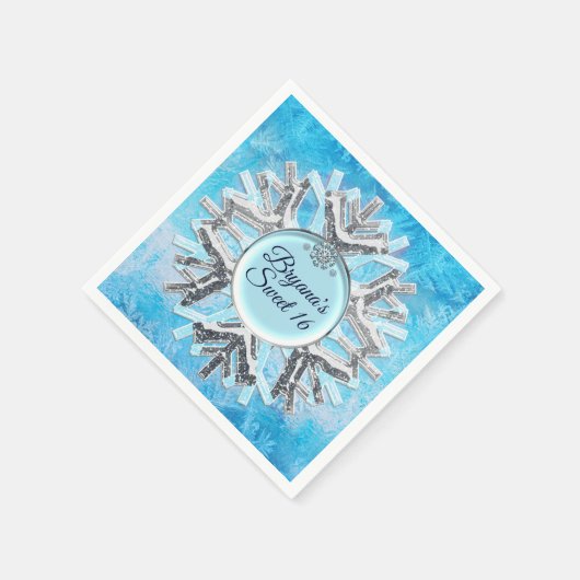Serviette En Papier Glace hiver Wonderland Silver Snowflake (Coin)
