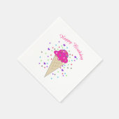 Serviette En Papier Glace rose confettis (Coin)