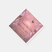 Serviette En Papier Glace rose Fink Rose Quinceanera rose (Coin)