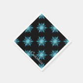 Serviette En Papier Glacée Blue Snowflake Holiday Naples (Coin)