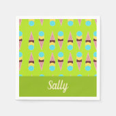 Serviette En Papier Glaces colorées sur vert (Devant)