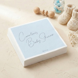 Serviette En Papier Glacier Bleu Gras Moderne Écriture Personnalisée B