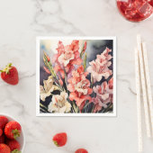 Serviette En Papier Gladiolus Botanique En Aquarelle (En situation)