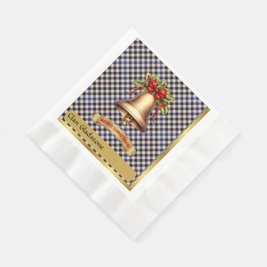 Serviette En Papier Gladstone personnalisé Tartan Noël (Coin)