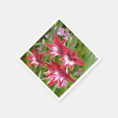 Serviette En Papier Glaïeuls Rouges et Blancs Botanique d'Été (Coin)
