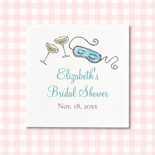 Serviette En Papier Glam 1960 Cocktail Party Illustrated Girly