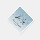 Serviette En Papier Glam à Parties scintillant bleu clair 16 sucré Per (Coin)