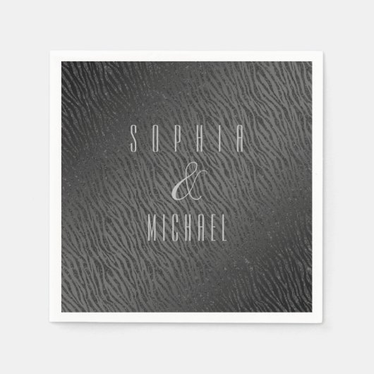 Serviette En Papier Glam à Parties scintillant noire Poster de animal (Devant)