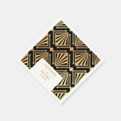 Serviette En Papier Glam Art Déco Black Gatsby 1920 Style Mariage (Coin)