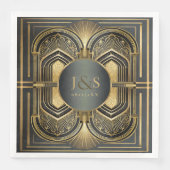 Serviette En Papier Glam Art Deco Mariage ID1033 (Devant)