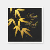 Serviette En Papier Glam Bamboo Feuille Gold Foil | [fuzzy]Noir (Devant)