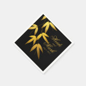 Serviette En Papier Glam Bamboo Feuille Gold Foil | [fuzzy]Noir (Coin)