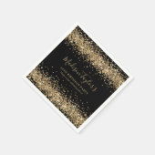 Serviette En Papier Glam Black Gold Parties scintillant Sparkle Confet (Coin)