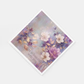 Serviette En Papier Glam blanc féminin Or violet Floral (Coin)