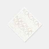 Serviette En Papier Glam blanc or XOXO (Coin)