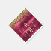 Serviette En Papier Glam Burgundy Gold Parties scintillant 40e fête d' (Coin)
