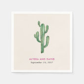 Serviette En Papier Glam Cactus Mariage (Devant)
