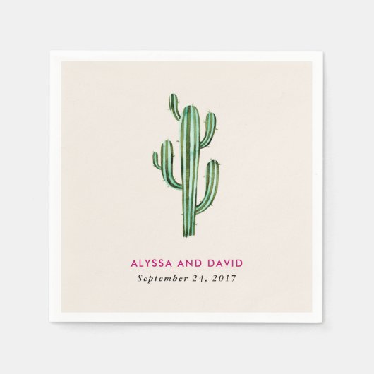 Serviette En Papier Glam Cactus Mariage (Devant)