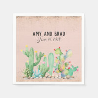 Glam Cactus Mariage Napkin