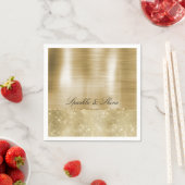 Serviette En Papier Glam Champagne Gold Glitzy Sparkie (En situation)